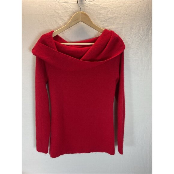Alex Marie Red Long Sleeve Off The Shoulder Sweater Evening Party Rabbit Size L - Picture 2 of 8